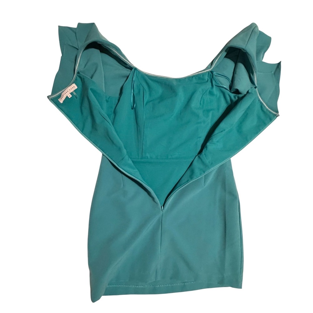 Endless Rose Teal Blue Off The Shoulder Ruffle Mini Dress Cocktail Party Size S - Picture 7 of 10